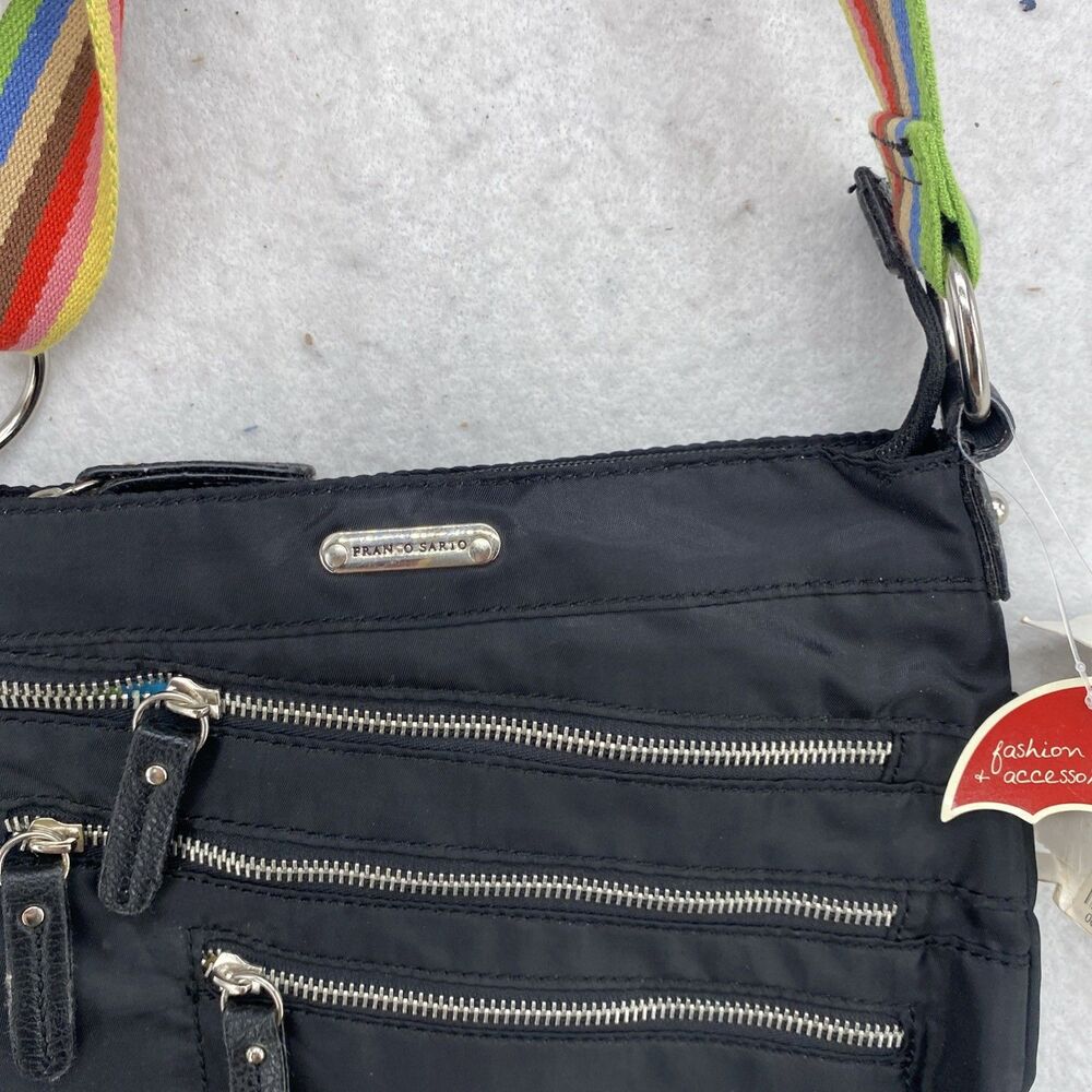 Franco Sarto Organization Over The Rainbow Black Crossbody Bag NWT Travel Retro - Picture 16 of 16
